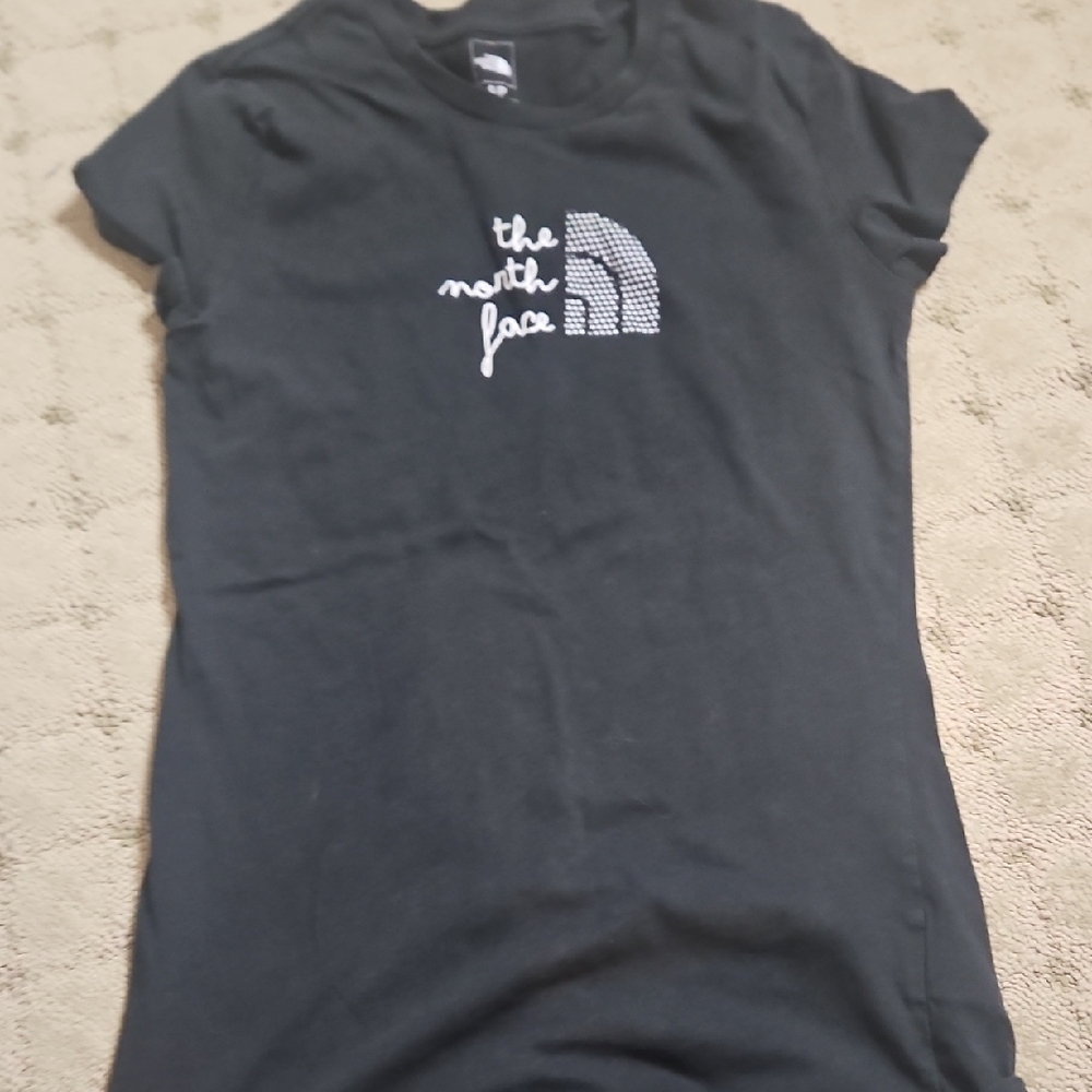The North Face Black Tee with White Logo
